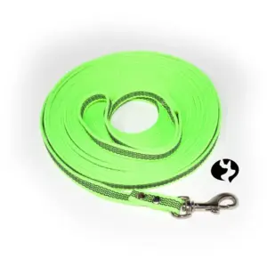 10m gummierte Gurtband-Leine in 12mm mit Baumwolltouch, Zinkdruckguss & Schlaufe Produktbild