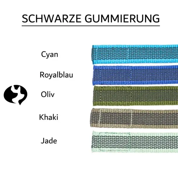 Farbtafel 2 für 10m Anti-Rutsch Fährtenleine 15mm mit Baumwolltouch (weich)