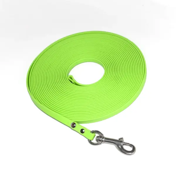 10m Fährtenleine BioThane® Beta Standard 9mm Apfelgrün mit Edelstahl und Stopp