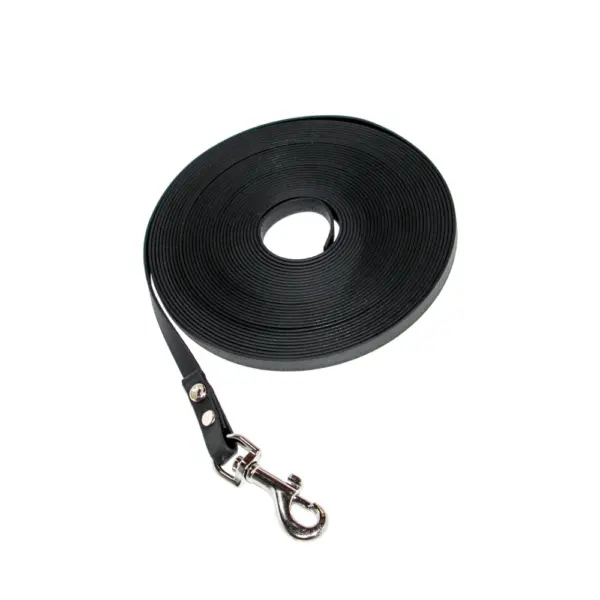 10m Fährtenleine BioThane SuperFlex 9mm schwarz mit Zinkdruckguss