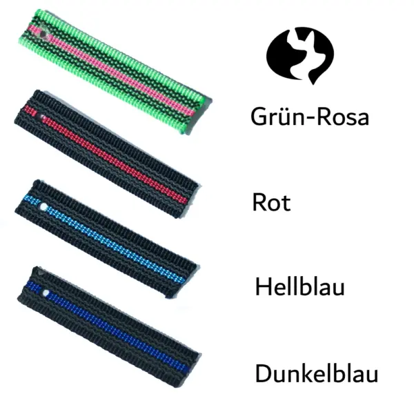 Farbübersicht - 10m Fährtenleine aus 20mm gummiertem Gurtband (fest)