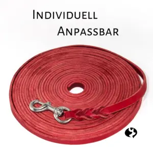 10m Fährtenleine aus geflochtenem Fettleder 12mm breit