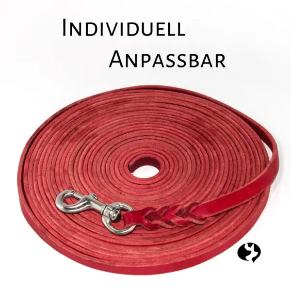 10m Fährtenleine aus geflochtenem Fettleder 12mm breit