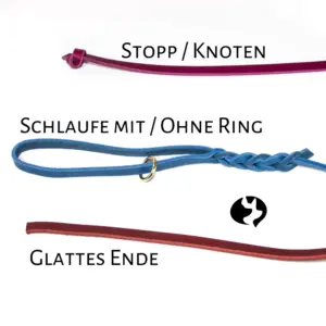 10m Fährtenleine aus geflochtenem Fettleder 12mm breit