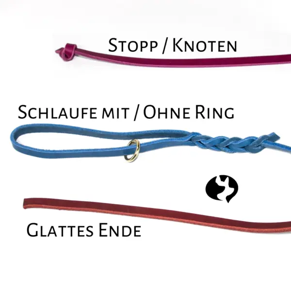 10m Fährtenleine aus geflochtenem Fettleder 12mm breit – Bild 2