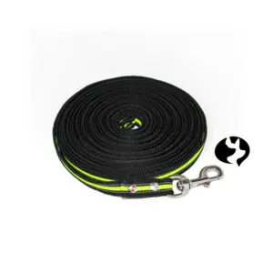 10m gummierte Gurtband-Leine in 20mm mit Edelstahl & Stopp Produktbild