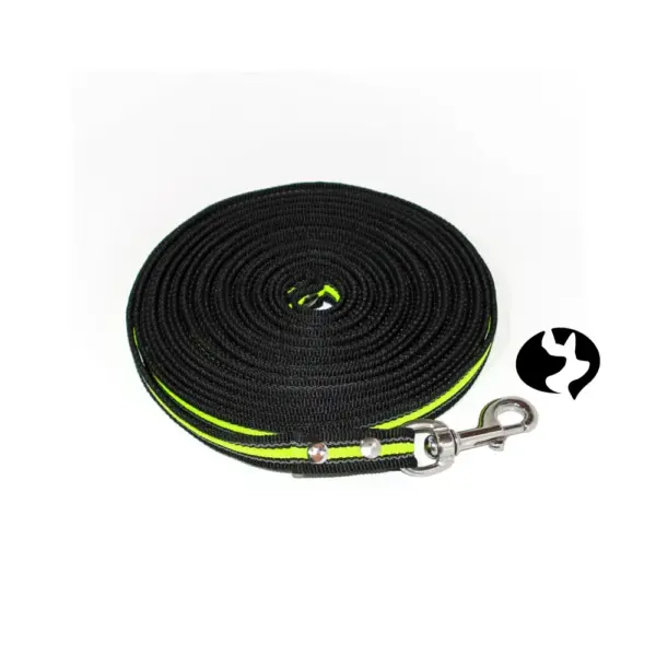 10m gummierte Gurtband-Leine in 20mm mit Edelstahl & Stopp Produktbild