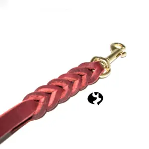 5m Fährtenleine aus geflochtenem Fettleder in 12mm Breite
