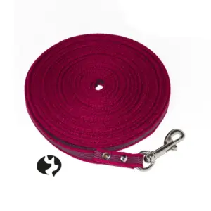 10m gummierte Gurtband-Leine in 12mm mit Baumwolltouch & Edelstahl Produktbild